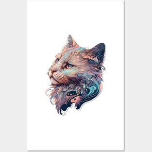 Gorgeous Paint Cat Posters and Art